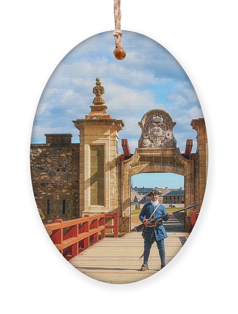 Medieval Ornament featuring the photograph Louisbourg Fortress, Nova Scotia by Tatiana Travelways