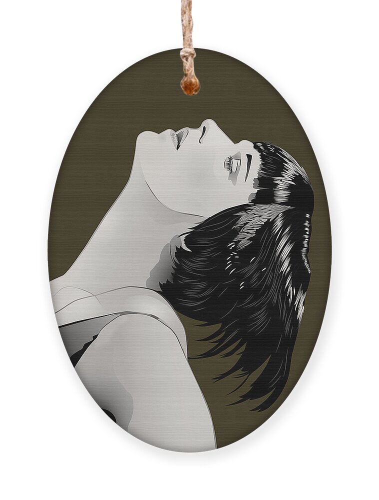 Louise Brooks Official Ornament featuring the digital art Louise Brooks in Berlin - Ochre Umber by Louise Brooks