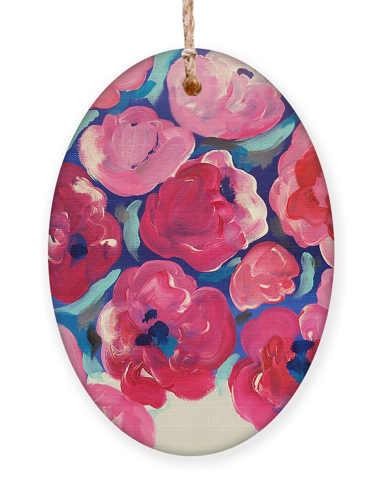 Floral Art Ornament featuring the painting Love by Beth Ann Scott