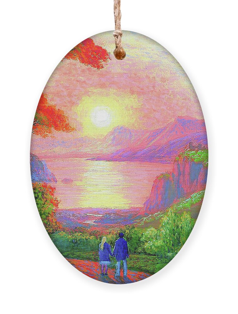 Tree Ornament featuring the painting Love is Sharing the Journey by Jane Small