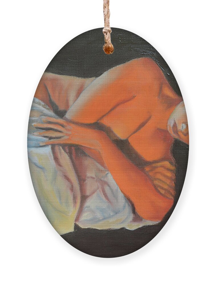 Valentine Gift Ornament featuring the painting Love Me by Thu Nguyen