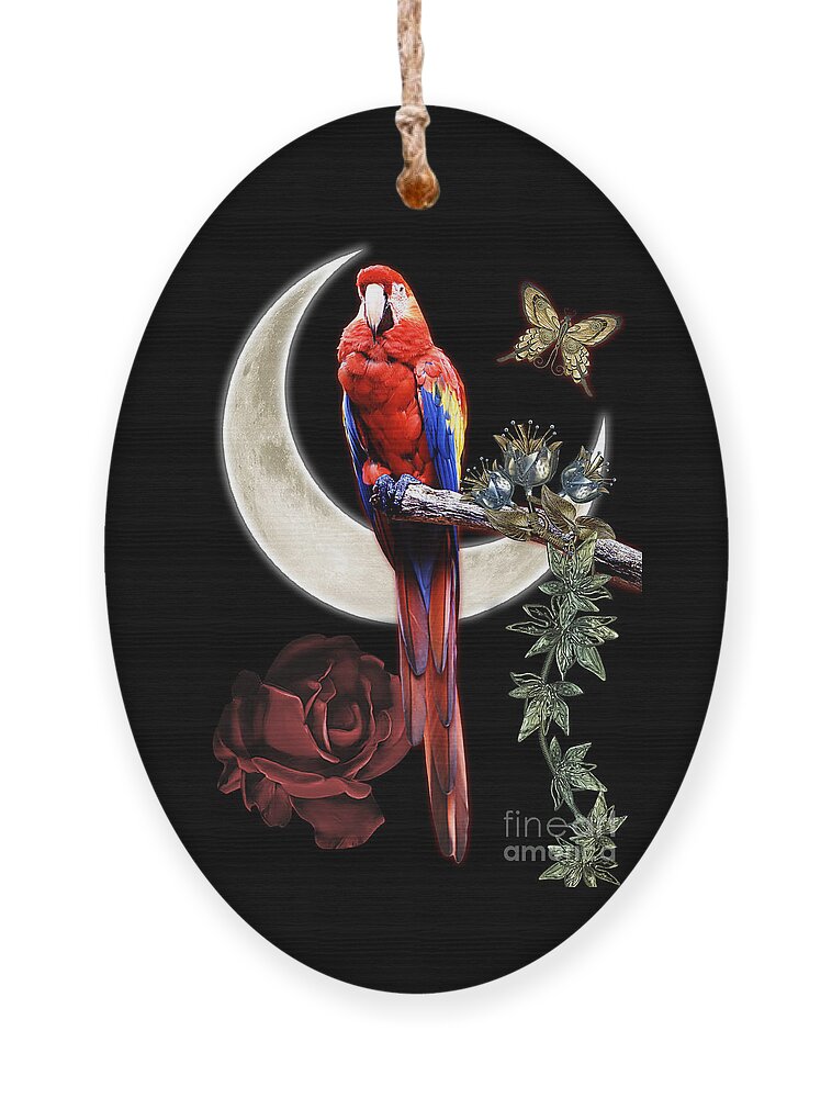 Love Ornament featuring the photograph Love Parrot by Carlos Diaz by Carlos Diaz