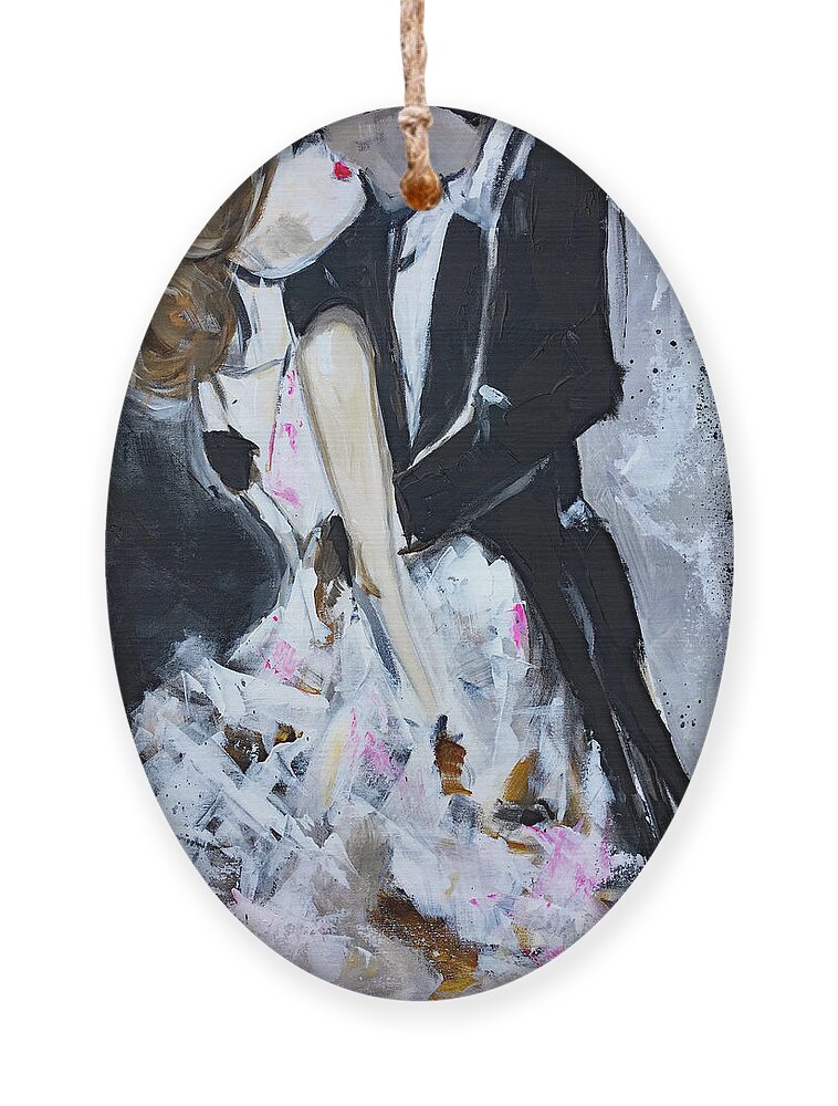 Just Married Ornament featuring the painting Love by Roxy Rich