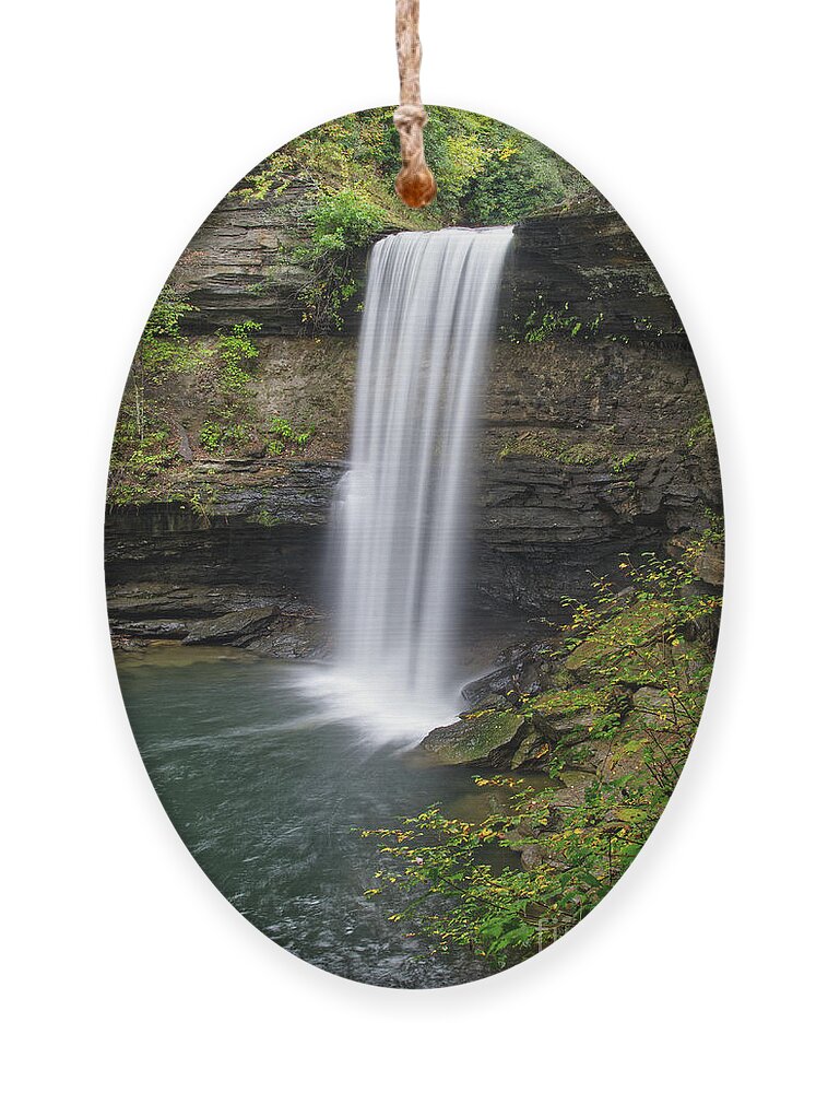 Greeter Falls Ornament featuring the photograph Lower Greeter Falls 11 by Phil Perkins