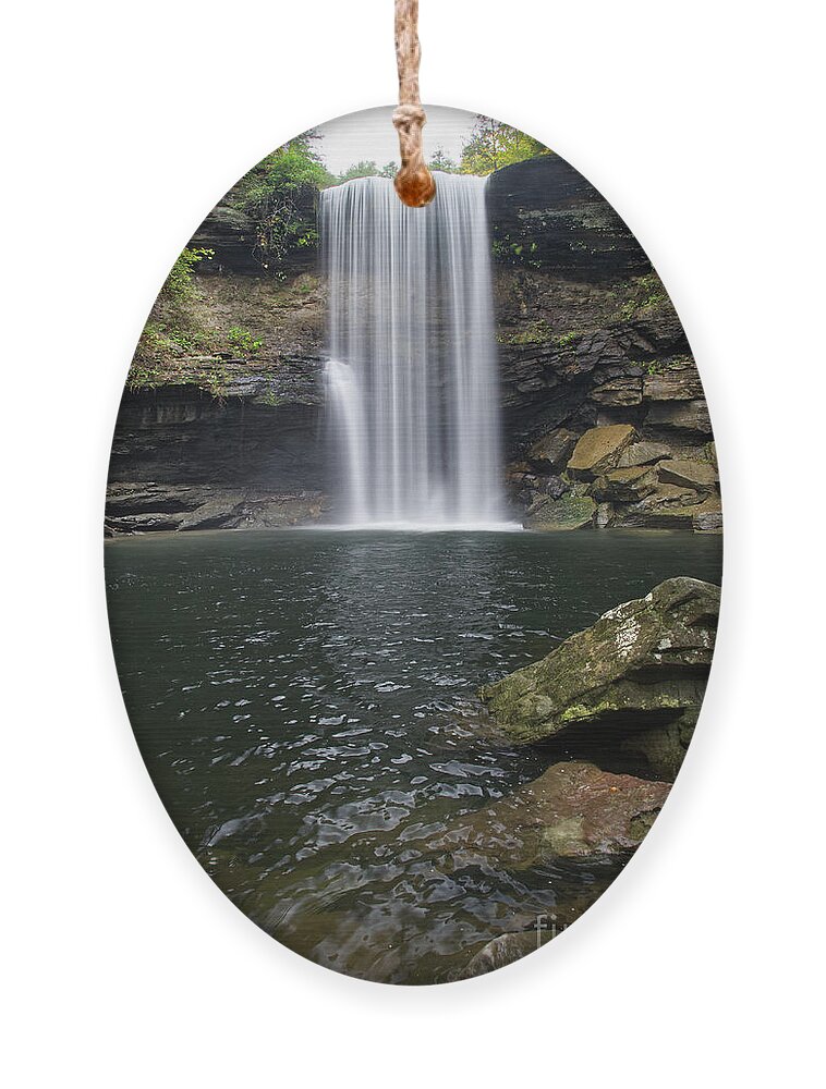 Greeter Falls Ornament featuring the photograph Lower Greeter Falls 9 by Phil Perkins