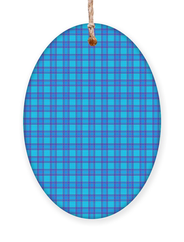 Maasai shuka blue pattern Ornament