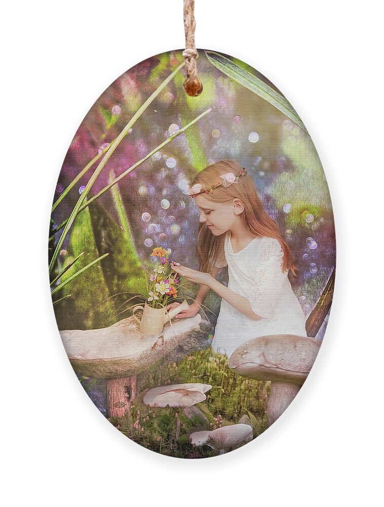 Magical Ornament featuring the photograph Magical Mushroom Garden by Shara Abel