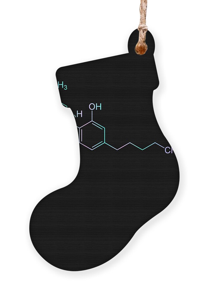 Weed Ornament featuring the digital art Magical THC Molecule Cannabis by Flippin Sweet Gear