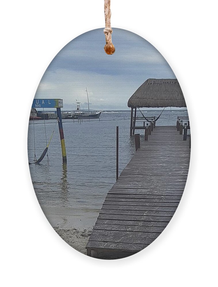 Dock Ornament featuring the photograph Mahahual Dock and Swing by Nancy Graham