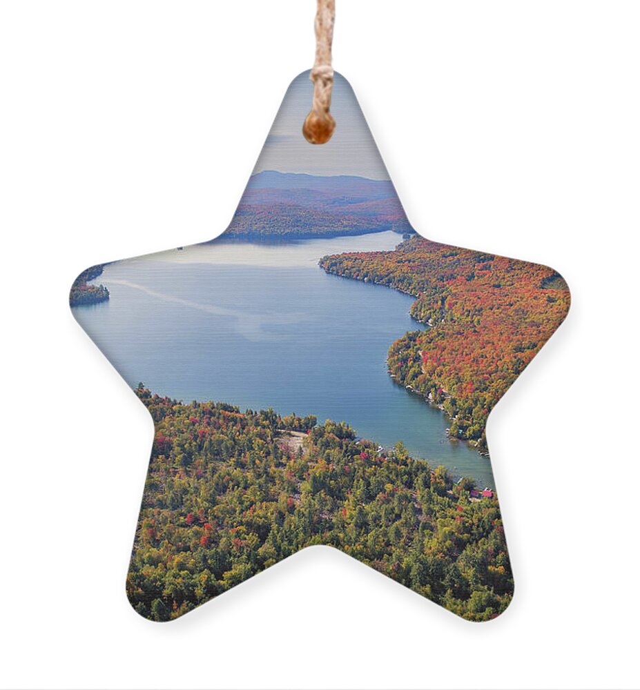 Fall Foliage Ornament featuring the photograph Maidstone Lake, Vermont - September 2020 by John Rowe