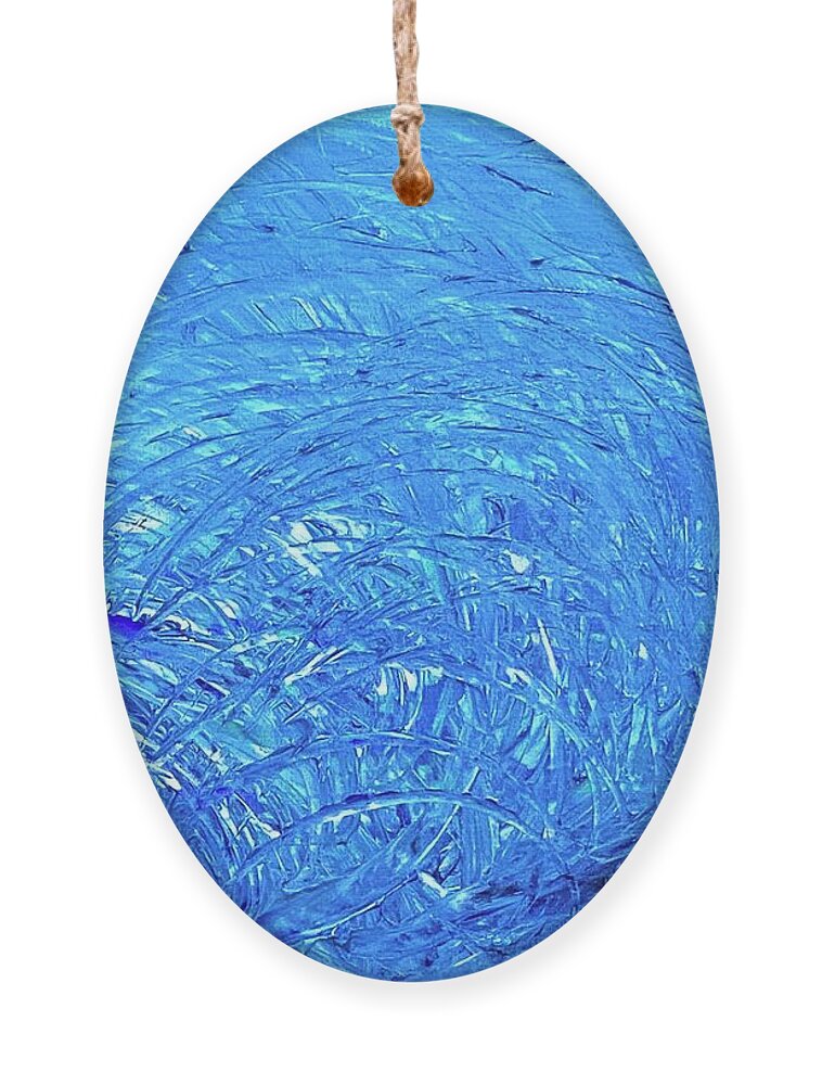 Water Ornament featuring the painting Making Big Waves Flow Codes by Anjel B Hartwell