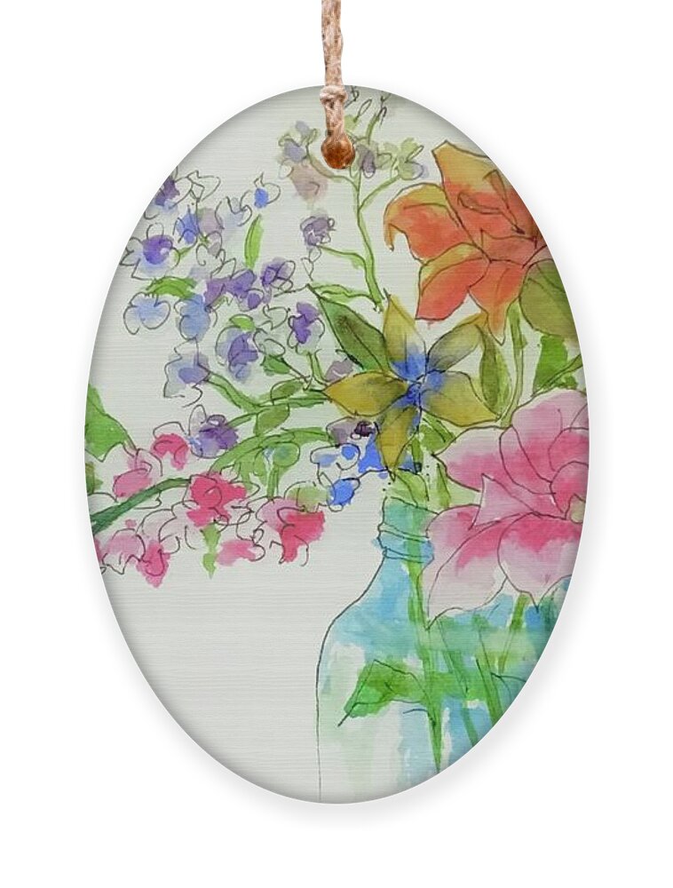 Butterfly Ornament featuring the painting Making Friends by Cheryl Wallace