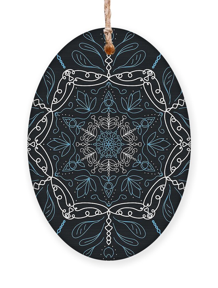 Mandala Ornament featuring the digital art Mandala 50 by Angie Tirado