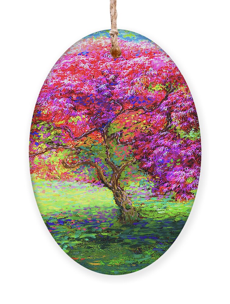 Tree Ornament featuring the painting Maple Tree Magic by Jane Small