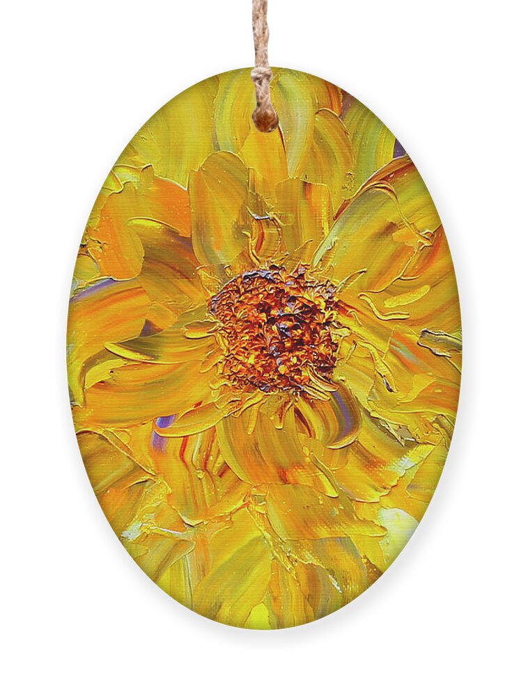 Marigold Ornament featuring the painting Marigold Inspiration 2 by Teresa Moerer