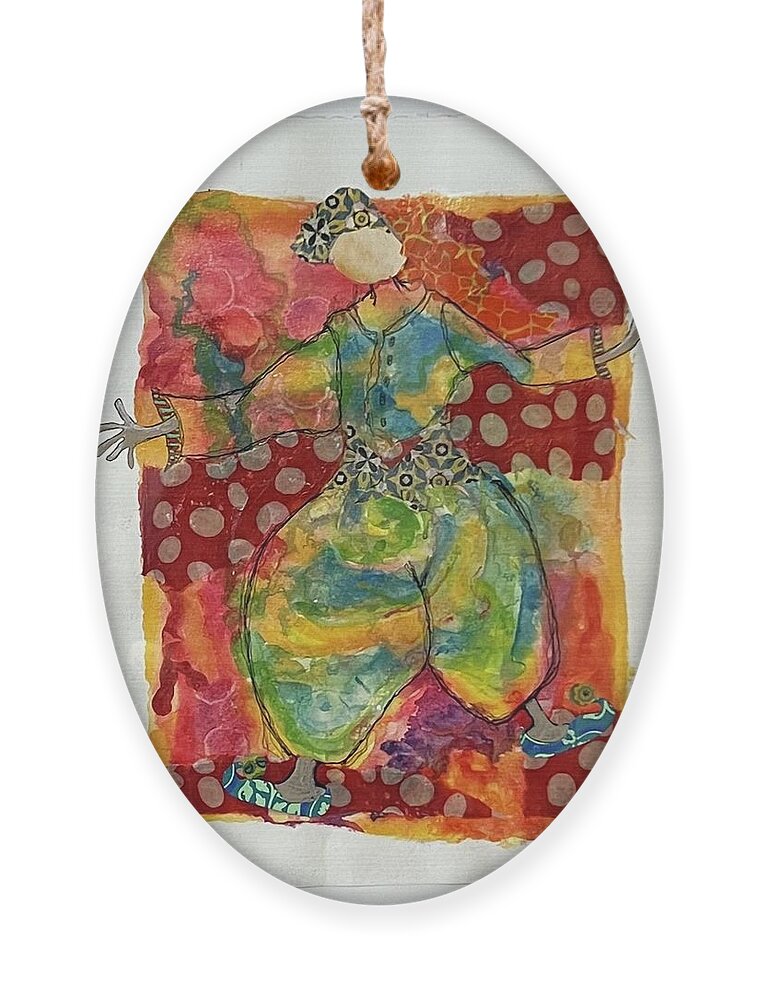  Ornament featuring the painting Market Clothes by Theresa Marie Johnson