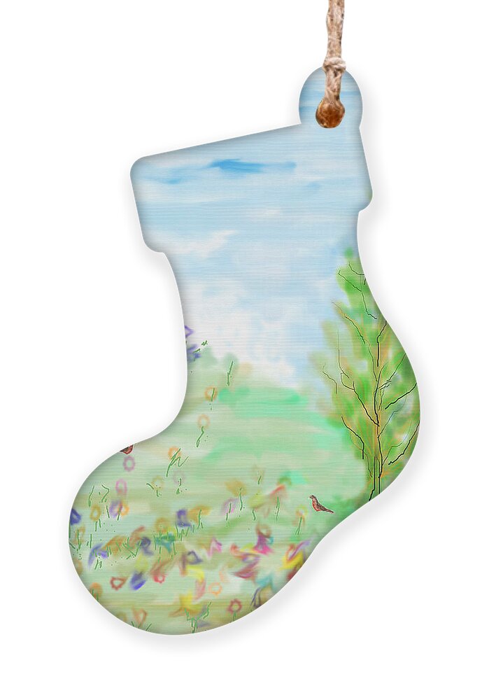 Springtime Ornament featuring the digital art May Day by Kae Cheatham