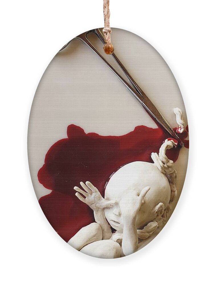 Abortion Ornament featuring the mixed media Medical Waste by Merana Cadorette