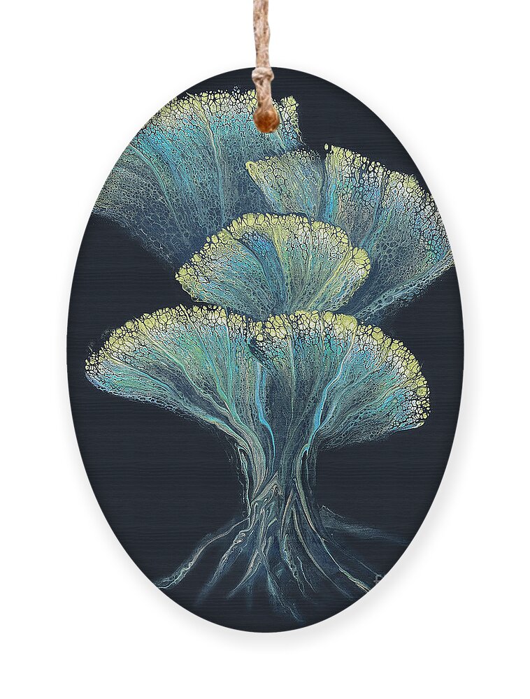 Poured Acrylics Ornament featuring the painting Memory Tree by Lucy Arnold
