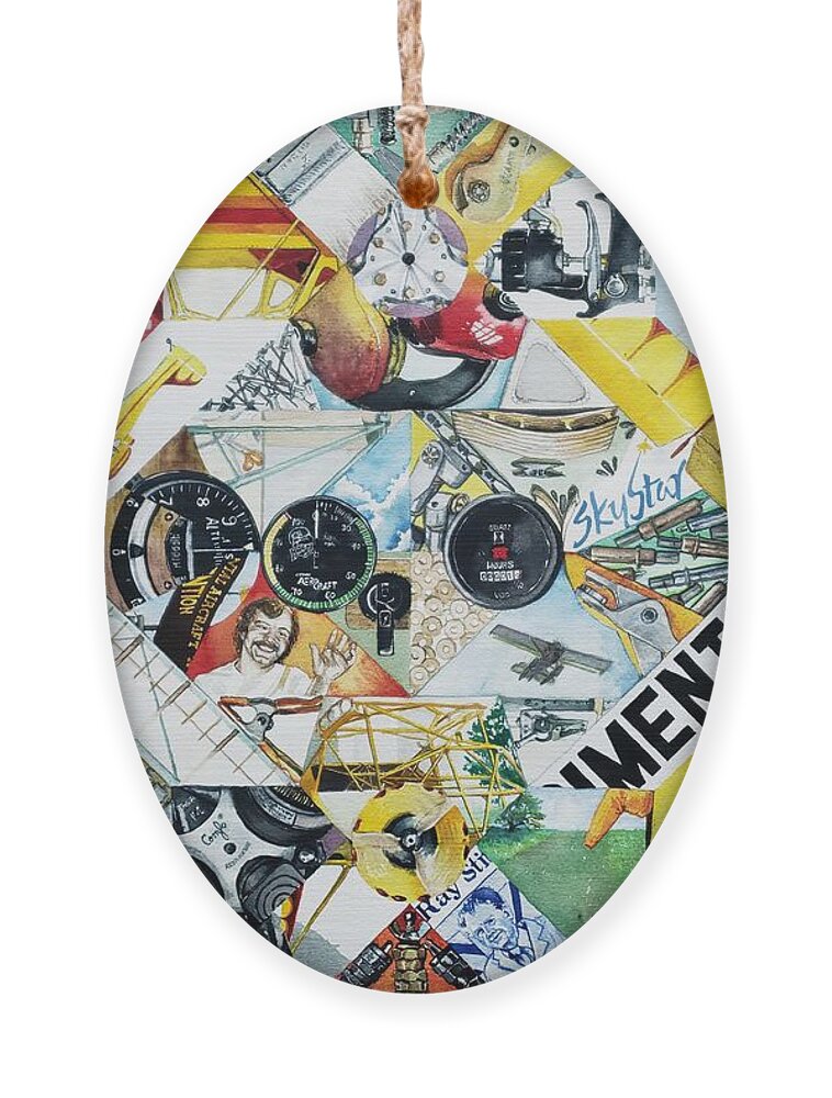 Aviation Ornament featuring the painting Mental Flight by Merana Cadorette