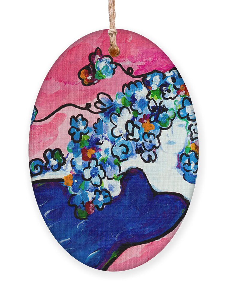 Pink Ornament featuring the painting Mermaid by Beth Ann Scott
