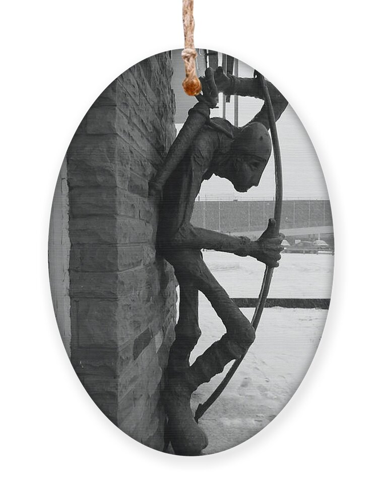 Middleton Archer Ornament featuring the photograph Middleton Archer with a monochrome effect by Pics By Tony