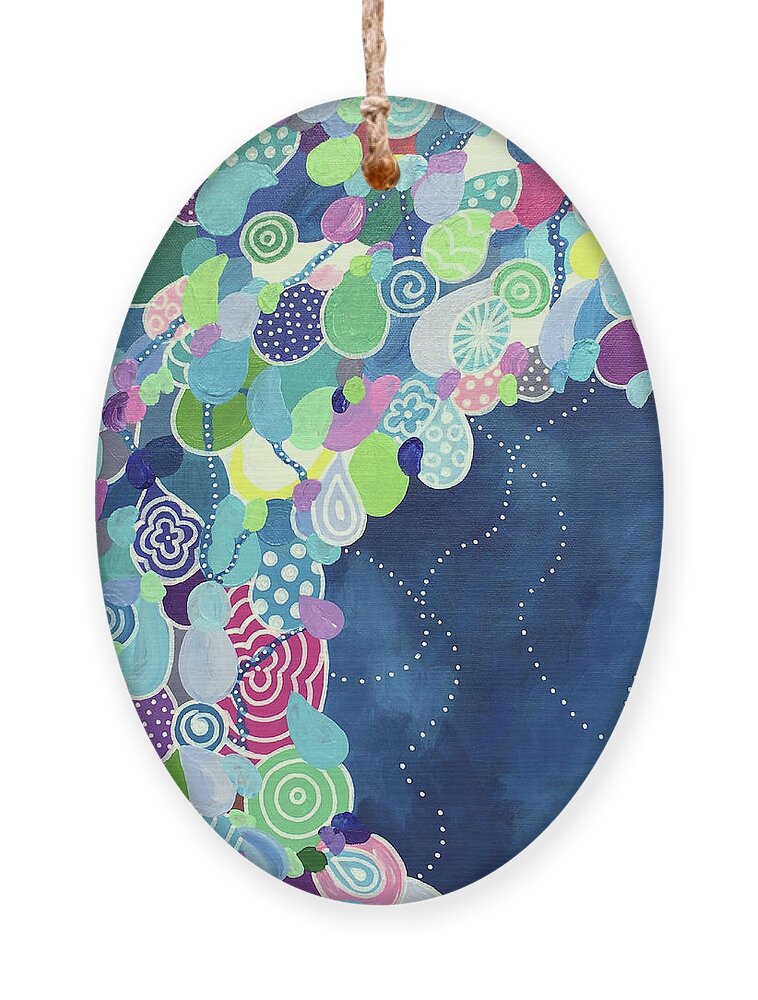 Pattern Art Ornament featuring the painting Midnight by Beth Ann Scott