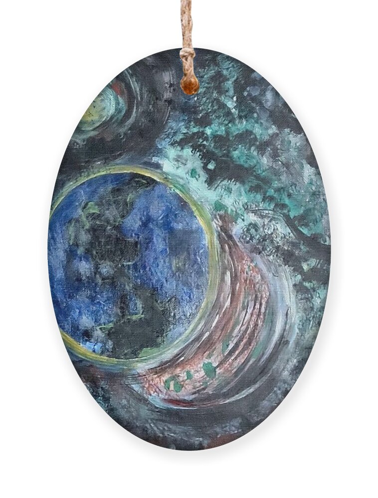 Milk Way Ornament featuring the painting Milky Way Galaxy by Suzanne Berthier