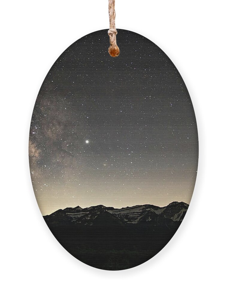 Timpanogos Mountain Ornament featuring the photograph Milky Way over Timpanogos by Wesley Aston