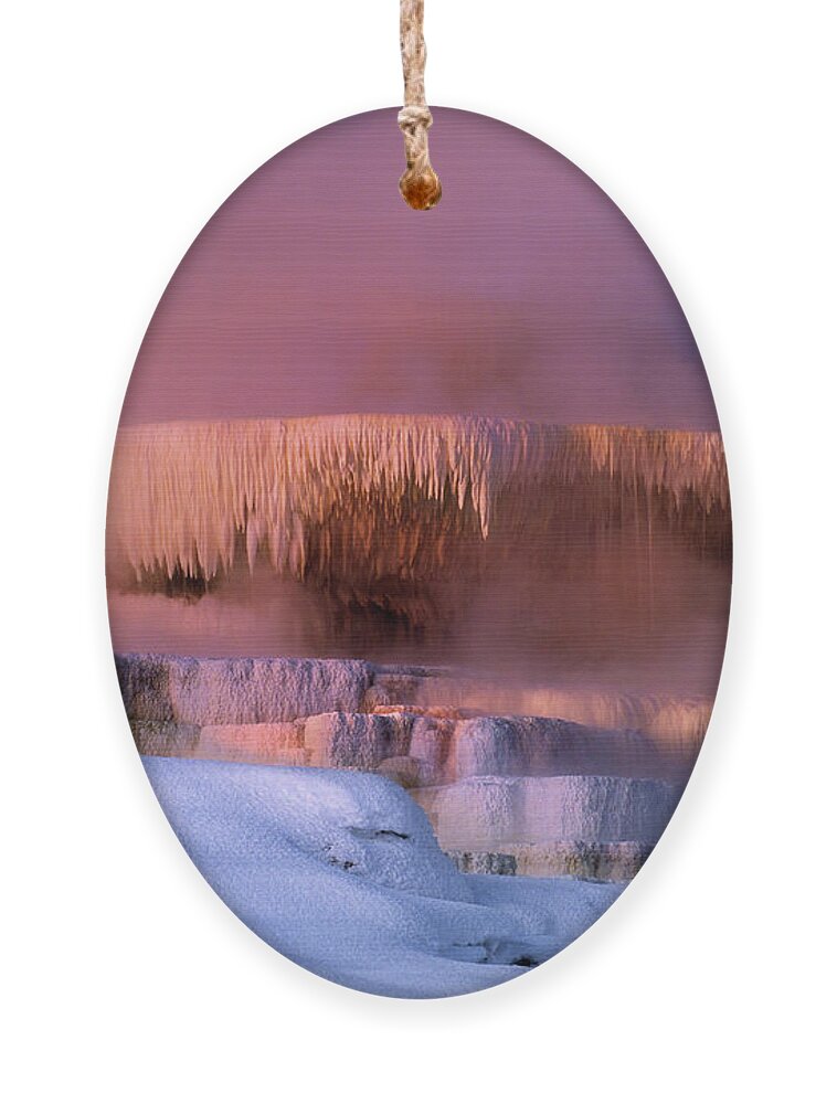 Dave Welling Ornament featuring the photograph Minerva Springs Yellowstone National Park Wyoming by Dave Welling