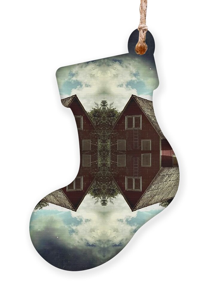 Photograph Ornament featuring the digital art Mirror, Mirror... Haunted House by Alexandra Vusir