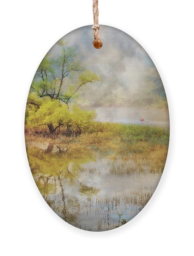Boats Ornament featuring the photograph Misty Morning by Debra and Dave Vanderlaan