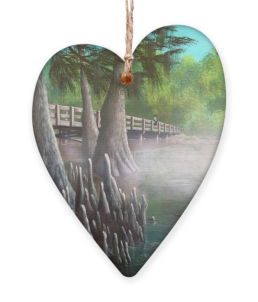 Historic Ornament featuring the painting Misty Morning by Marlene Little
