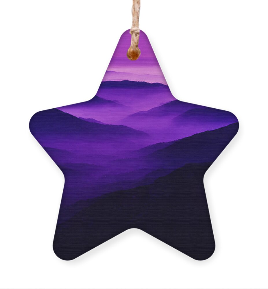Valley Fog Ornament featuring the photograph Purple Mist -- Fog-Filled Valley in the Sierra Nevada Foothills, California by Darin Volpe