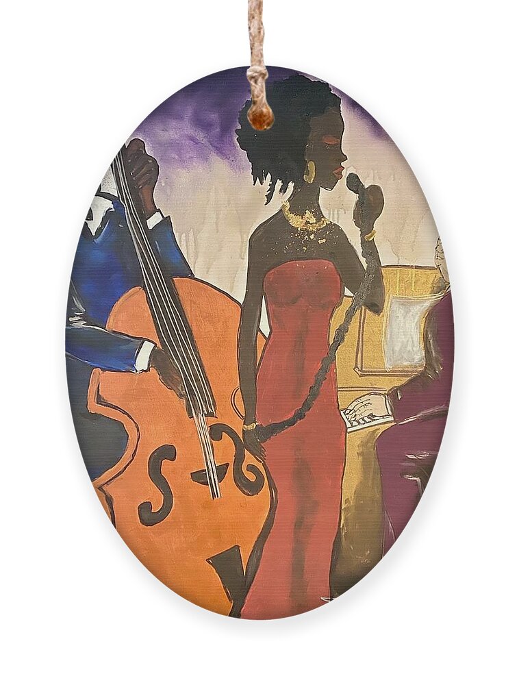  Ornament featuring the painting Mo JAZZ by Angie ONeal