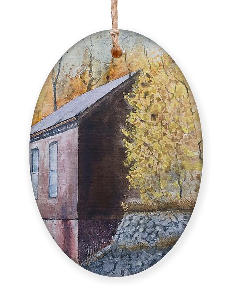 Gold Mine Ornament featuring the painting Mogollon Miners Shack by John Glass