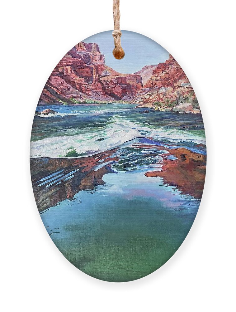Water Ornament featuring the painting Momentum, Grand Canyon by Page Holland