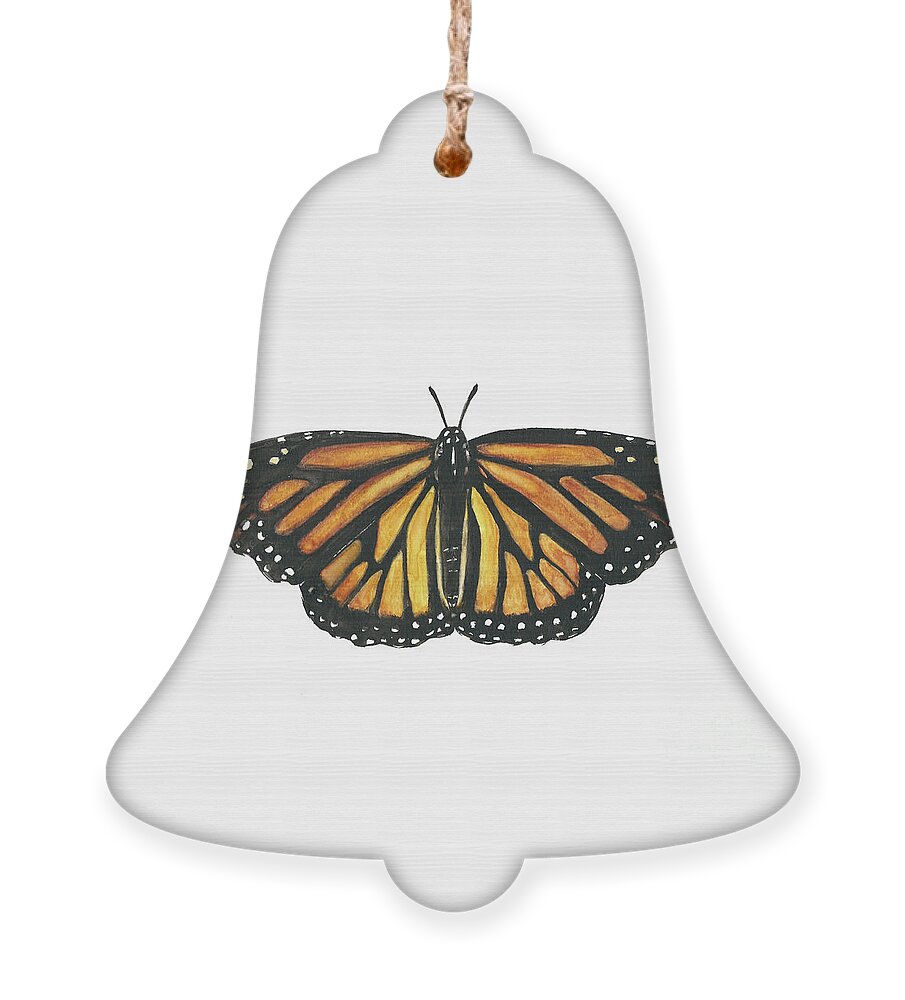 Monarch Ornament featuring the painting Monarch Butterfly by Pamela Schwartz