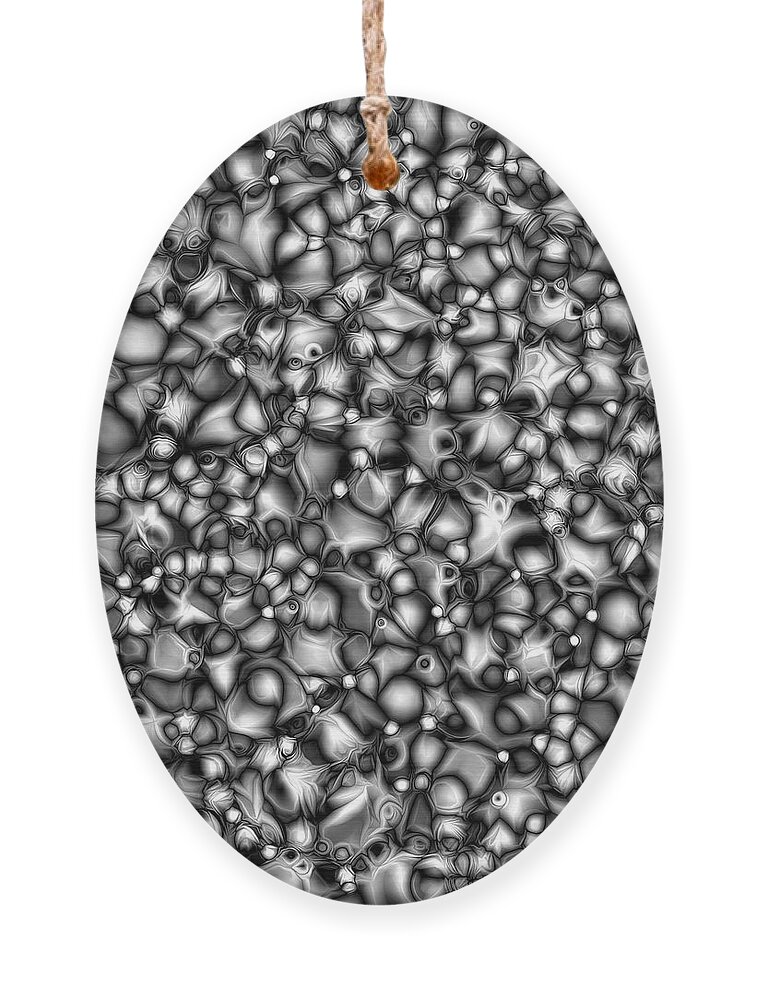 Black And White Ornament featuring the digital art Monochromatic Chaos by Phil Perkins