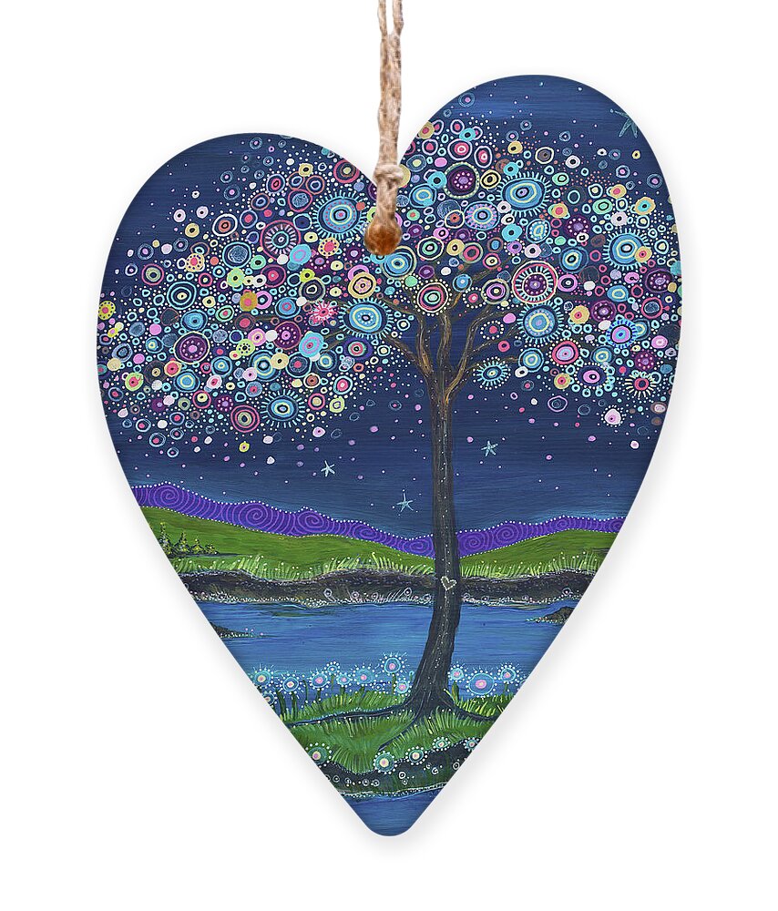 Moonlit Magic Ornament featuring the painting Moonlit Magic by Tanielle Childers