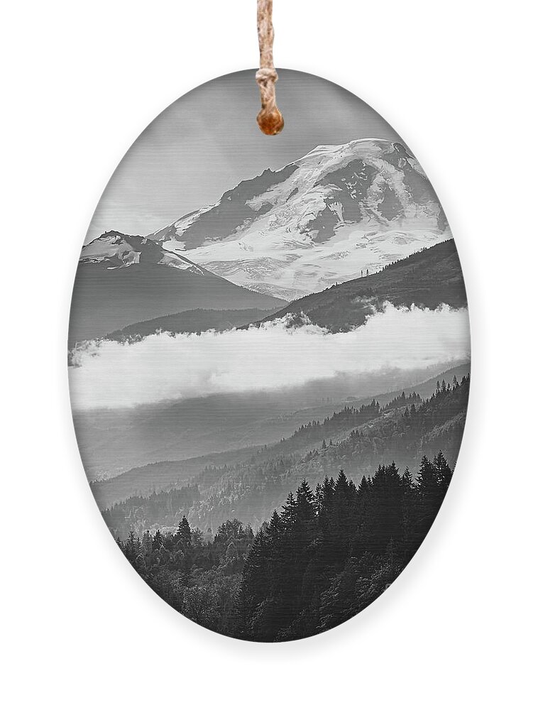 American Ornament featuring the photograph Mount Baker in Black And White by Henk Meijer Photography