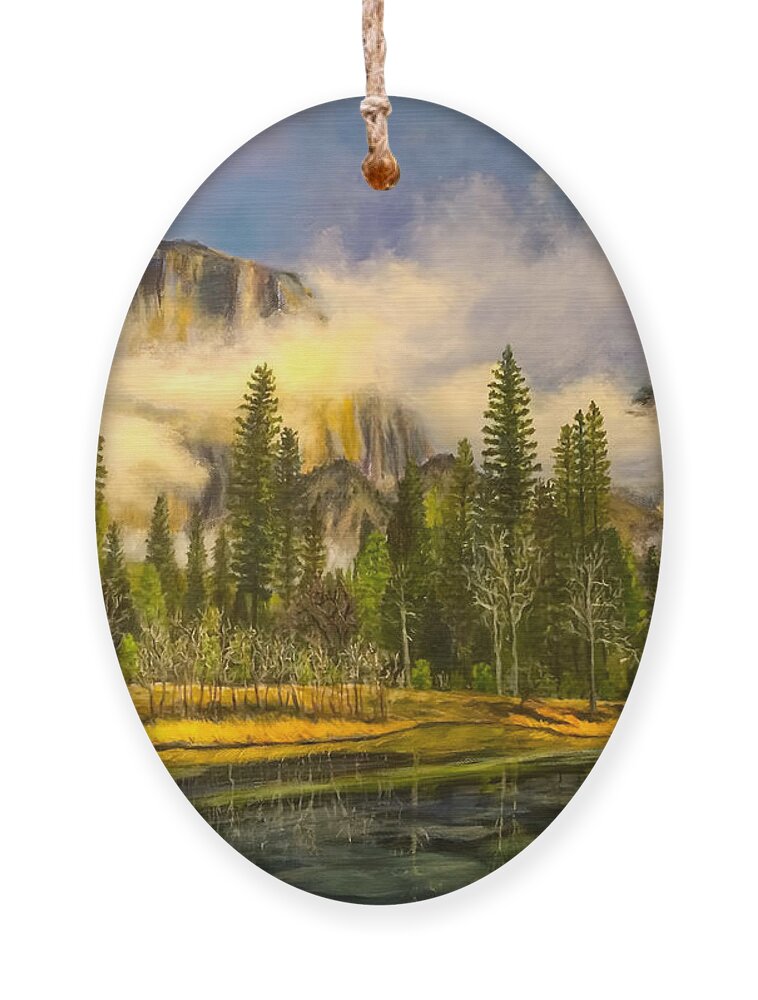 Oil Painting Ornament featuring the painting Mountain Mist by Sherrell Rodgers