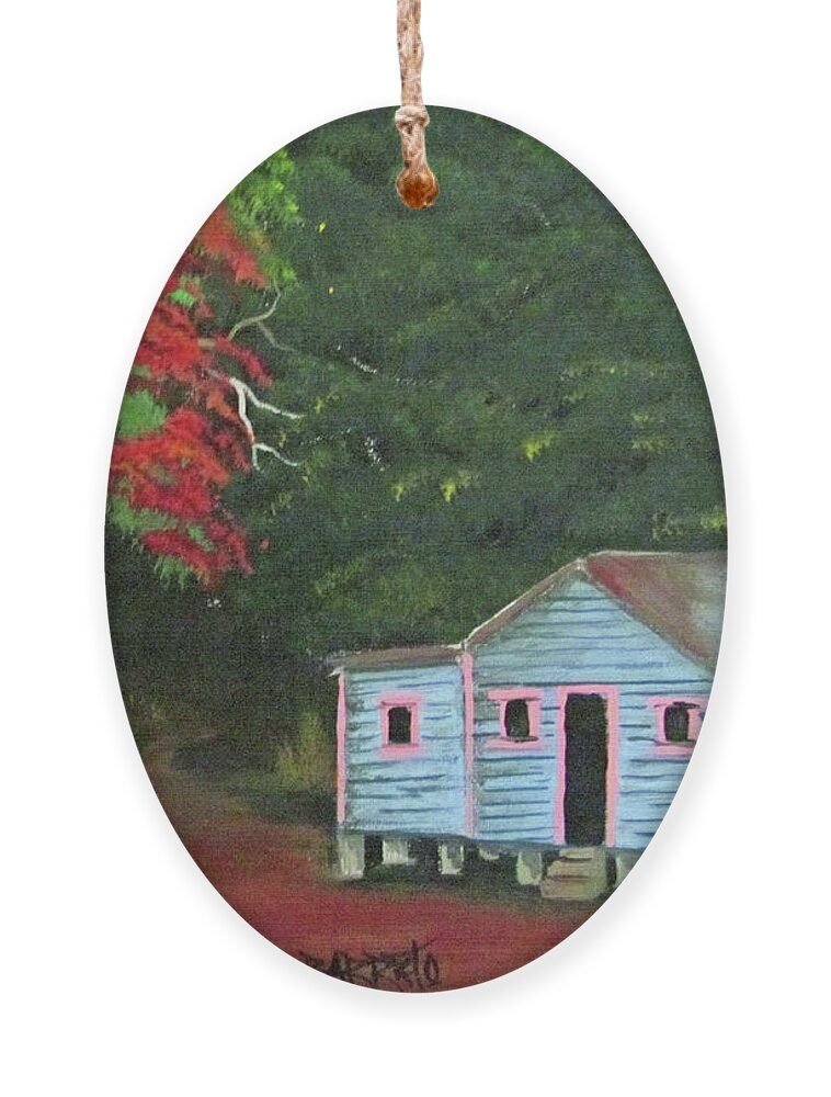 Flamboyan Ornament featuring the painting My Haven by Gloria E Barreto-Rodriguez