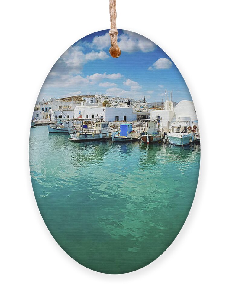 Aegean Ornament featuring the photograph Naoussa Harbour by Anastasy Yarmolovich