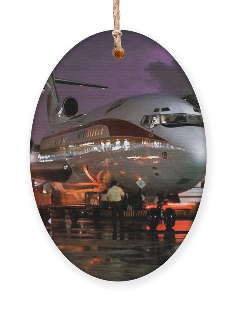 National Airlines Ornament featuring the photograph National Airlines B-727 at Miami by Erik Simonsen