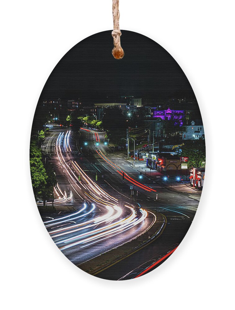 Getty Square Ornament featuring the photograph Nepperhan at Night 1 by Kevin Suttlehan