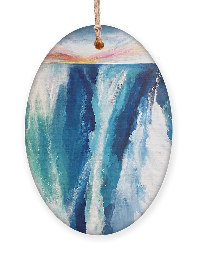 Waterfall Ornament featuring the painting Never Thirst Again by Linda Bailey