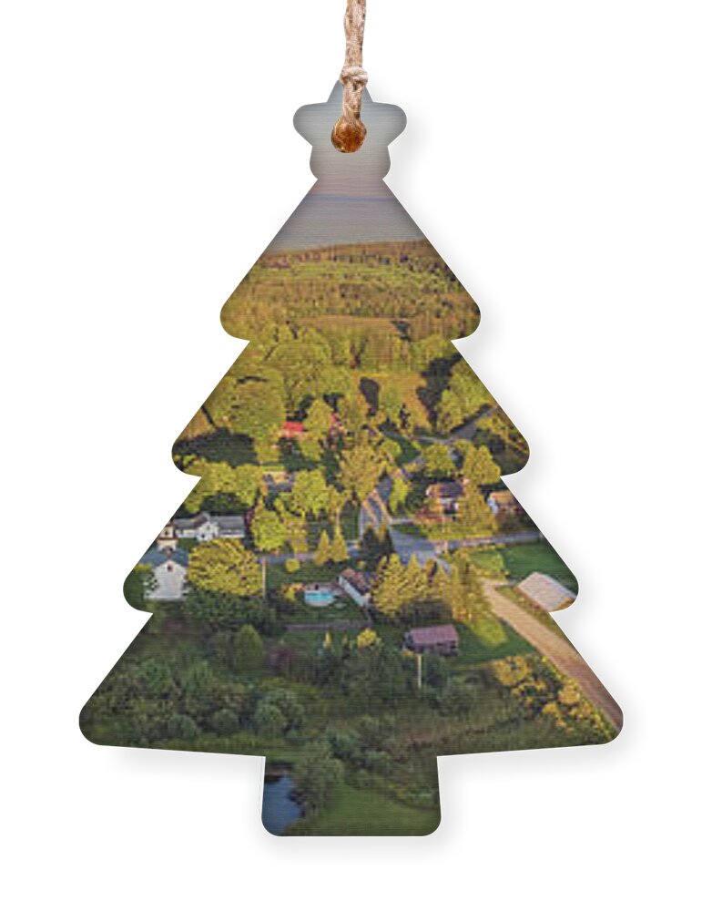 2021 Ornament featuring the photograph Newark, Vermont Panorama - August 2021 by John Rowe