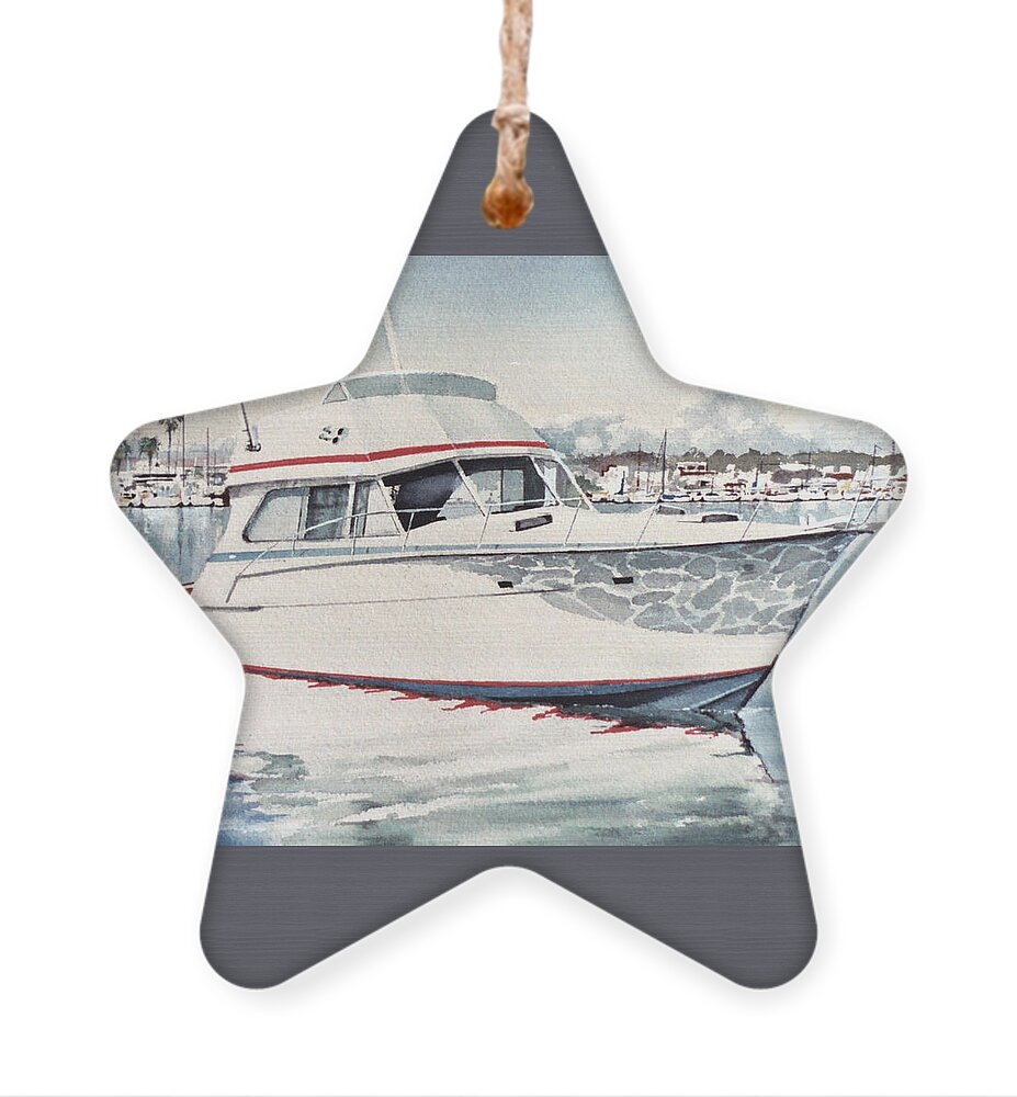 Boat Ornament featuring the painting Newport by Philip Fleischer