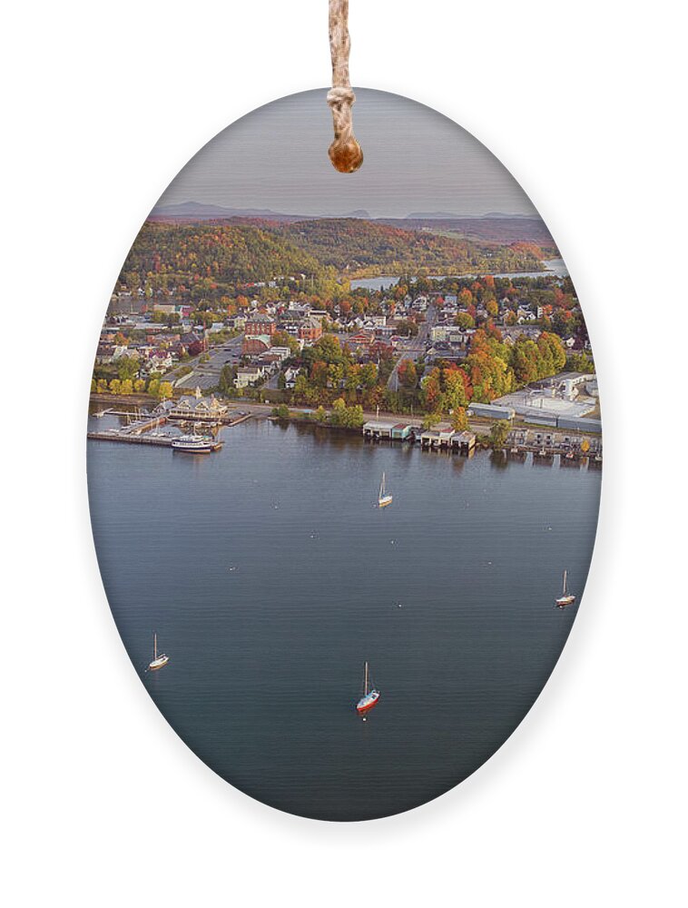 Fall Ornament featuring the photograph Newport Vermont Waterfront 2020 by John Rowe
